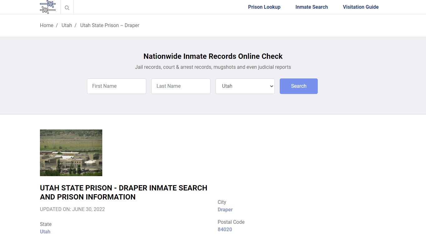 Utah State Prison - Draper Inmate Search, Visitation ...